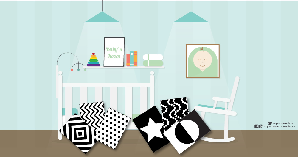 Tarjetas blanco y negro para bebes